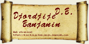 Đorđije Banjanin vizit kartica